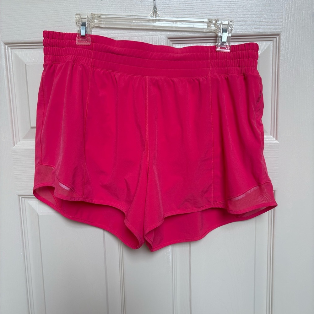 Lululemon shorts, size 12, sonic pink